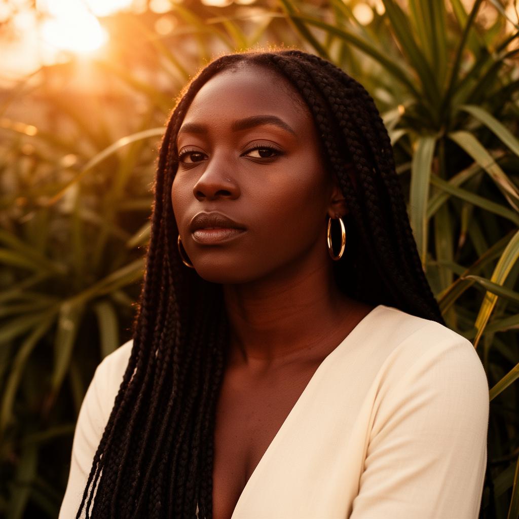 Black woman in soft golden light